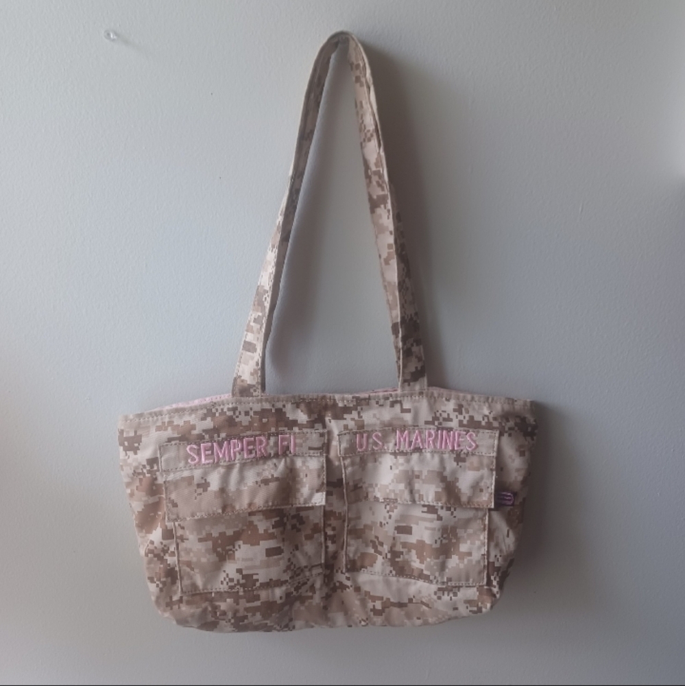 Semper Fi Desert Camo  U.S. Marines handmade flap front Purse